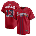 A.Braves #13 Ronald Acuna Jr. Player Red Alt Limited Home Game Baseball Jerseys
