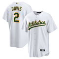 Athletics #2 Khris Davis Player Home Replica White Baseball Jerseys
