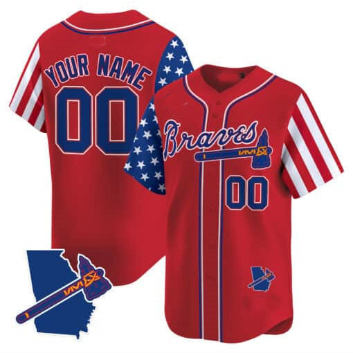 Custom A.Braves Independence Day Vapor Premier Limited V2 篓CStitched Baseball Jerseys