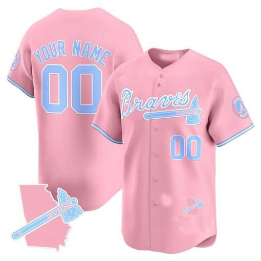 Custom A.Braves Bubblegum Pink Vapor Premier Limited Jersey篓C All Stitched Baseball Jerseys