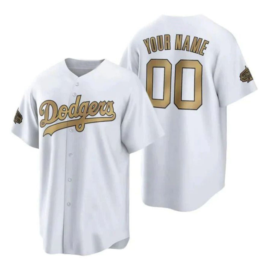 Custom LA.Dodgers White All Star Game Stitched Baseball Jerseys