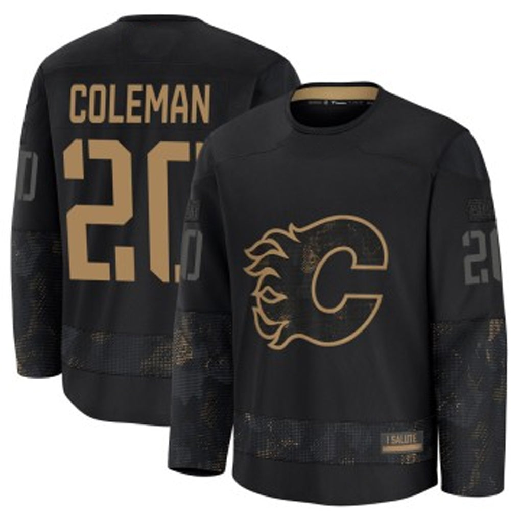 C.Flames #20 Blake Coleman Player Fanatics Home Breakaway Black Hockey Jerseys