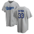 LA.Dodgers #33 James Outman Player Gray Replica Baseball Jerseys