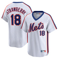 NY.Mets #18 Darryl Strawberry Player White Throwback Cooperstown Limited Baseball Jerseys