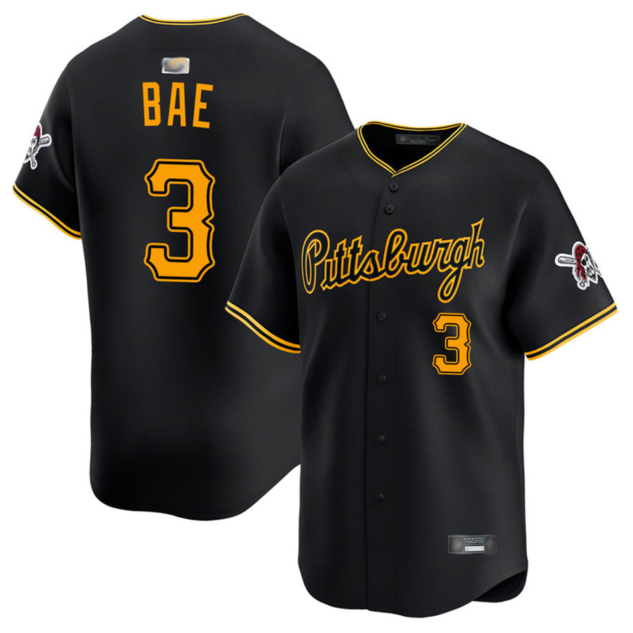 P.Pirates #3 Ji Hwan Bae Player Black Limited Baseball Jerseys