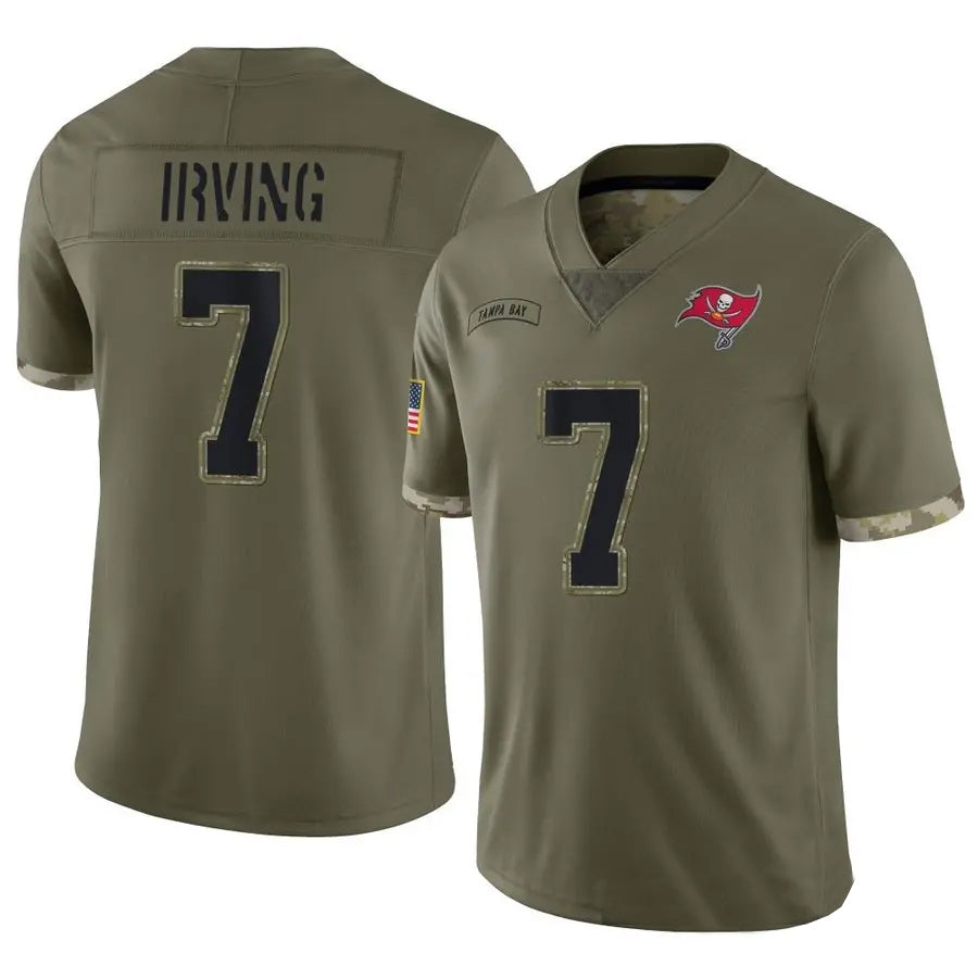 TB.Buccaneers 拢拢7 Bucky Irving Player Limited Olive Salute To Service Football Jerseys